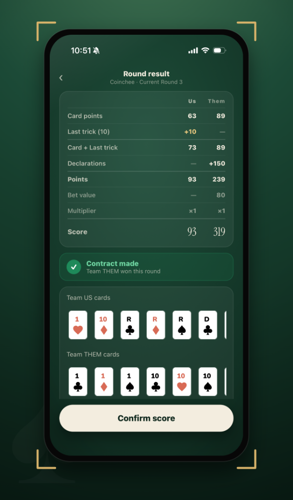 Belote AI — résultat